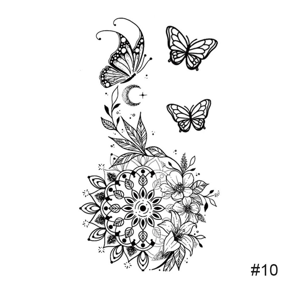 Временные маленькие свежие черные татуировки наклейки водонепроницаемые долговечные татуировки наклейки рука нога грудь боди-арт татуировка