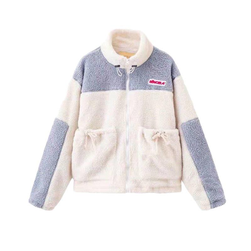 Женская зимняя теплая куртка на молнии, плюшевая свободная куртка, повседневный свободный топ