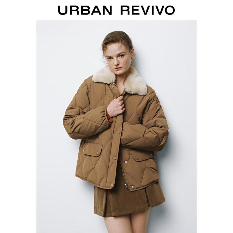 UR Women's Retro Color-block Quilted Down Jacket