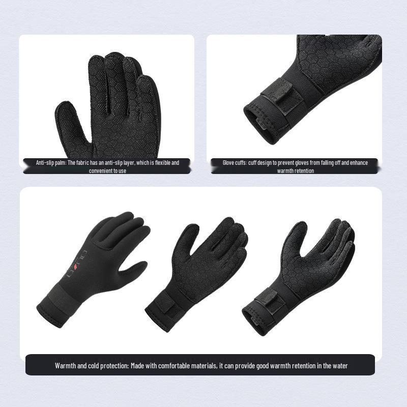 In-Stock Ouzo 5mm Thickened Warm Non-Slip Cut-Resistant Diving Gloves for Snorkeling, Surfing, and Fishing