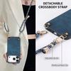 For iPhone 17 Pro Retro Leather Phone Back Cover with Adjustable Strap