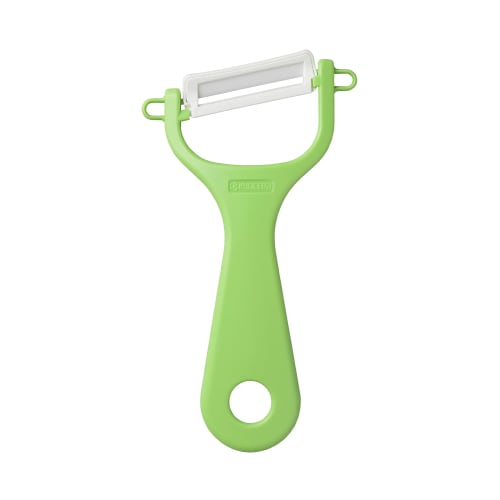 Kyocera Ceramic Peeler, Rust-Resistant, Easy to Clean, Natural Green, Angled Blade, Lightweight and Sharp, Long-Lasting, Non-Staining, Sterilizing and