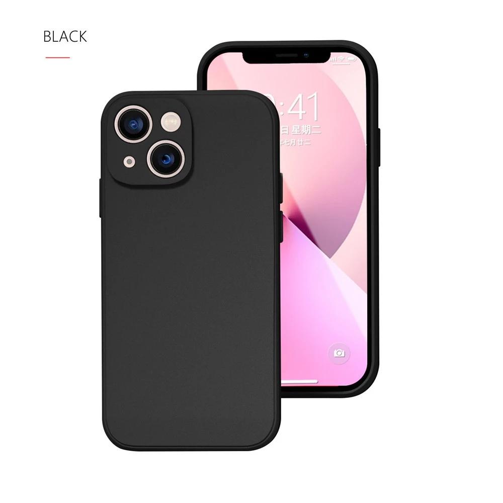 Жидкий силиконовый мягкий чехол для iPhone 15 14 Plus 13 11 12 Pro Max Mini X XR XS Full Lens Protection Cover Shell