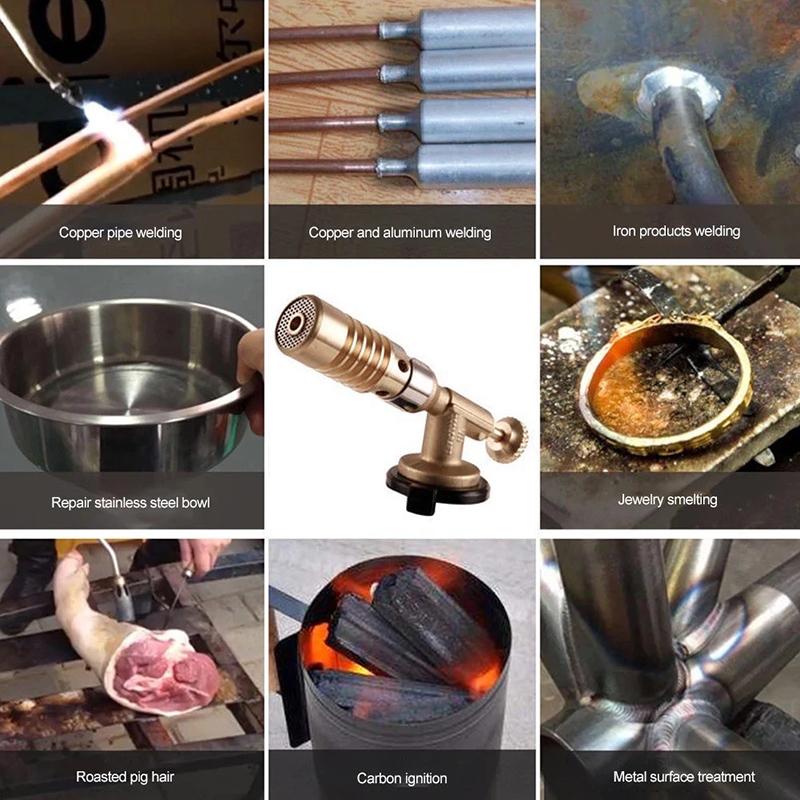 Медная бутановая горелка, сварочная газовая горелка, огнемет для пайки, портативный термофен для кемпинга и барбекю
