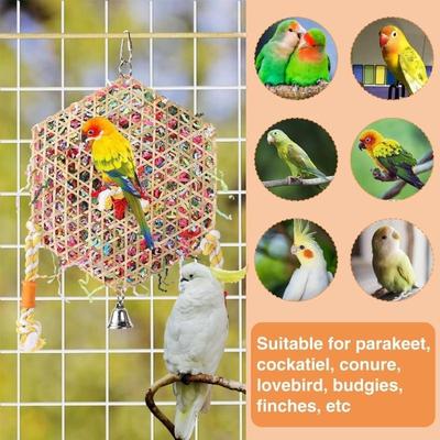 Игрушка для птиц, рвущая, жевательная игрушка для зубов, ротанг, измельченная бумага, подвесная игрушка для клетки, игрушка для питомца для стачивания зубов