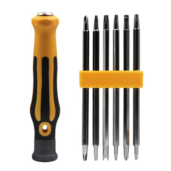 7Pcs/Set Screwdriver Strong Magnetism Non-Slip Workshop Equipment 12-in-1 Multi-Bit Screwdriver Set for Household