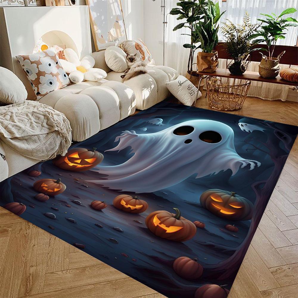 1 шт. Ретро Хэллоуин Тыква Привидение Ковер Коврик Нескользящий Мягкий Домашний Декор для Гостиной Спальни В помещении