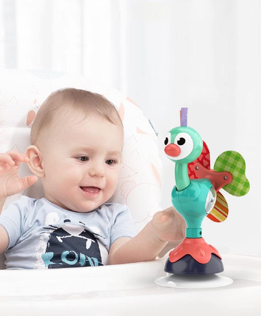 Baby Developmental High Chair Toys-Highchair Tray Rattle Toy with Suction Cup for Early Learning for 6 To 12 Months Old Infant & Toddler Girls
