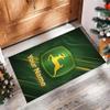 John Deere Crystal Velvet Rug, Custom Name Text Personalized Non‑Slip Floor Mat for Home Decor Gift