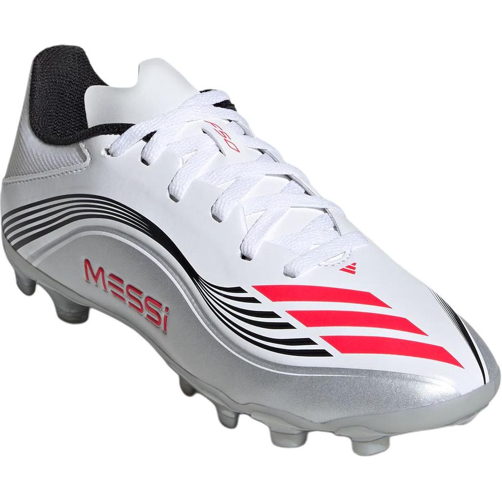 Adidas F50 Messi League MG Удобные Универсальные Прочные Низкие Детские Футбольные Бутсы Детские Футбольные Бутсы Белый Красный Серебристый JP7449