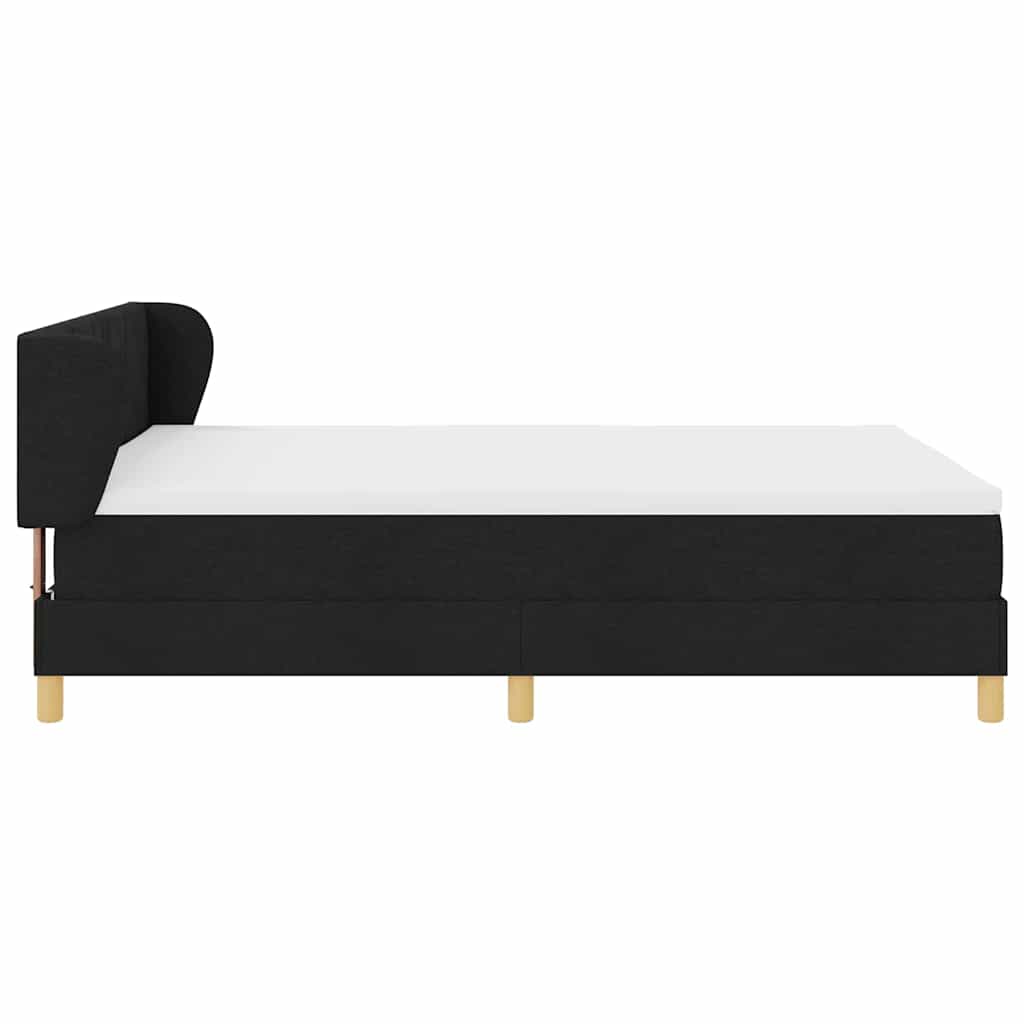 Box Spring Bed with Headboard Black 140 x 190 cm Fabric