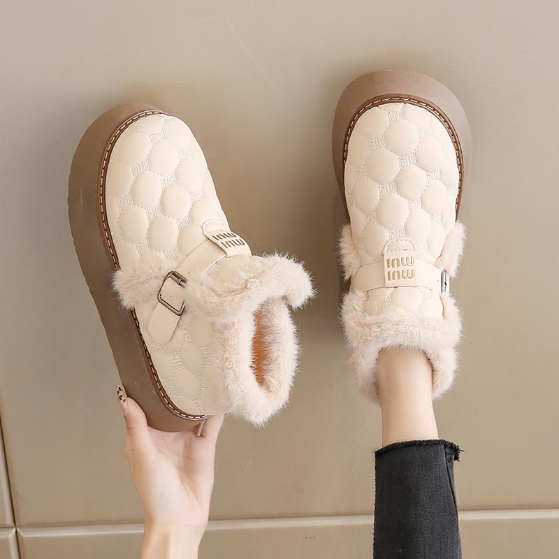 2024 Velcro Модная женская обувь Plus Velvet Выходная обувь большого размера из хлопка Водонепроницаемые зимние ботинки Широкие ноги Полные беременные женские хлопковые туфли