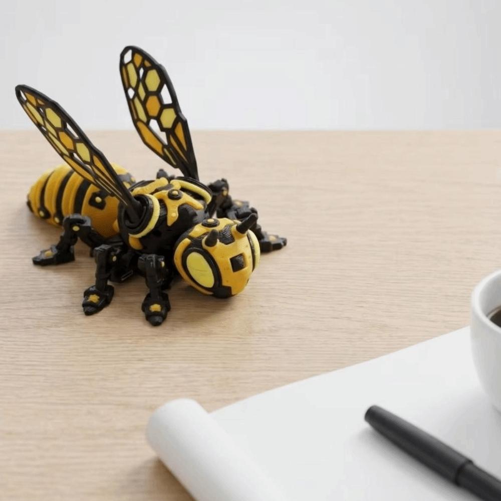 3D Printed 3D Printed Mechanical Bee Movable Joint Articulated Bee Toy Holiday Gift