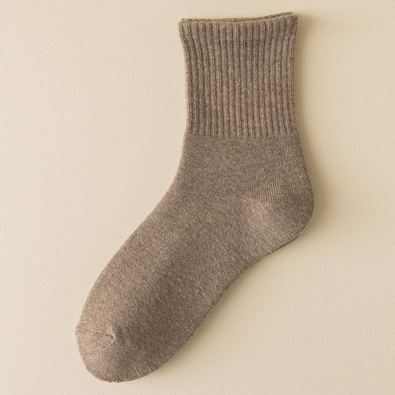 Men's Winter Pure Cotton Wool Ring Thick Warm Solid Color Comfortable All Match Tube Socks