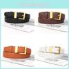 Fashion Womens Pu Leather Waist Belt With Square Pin Buckle For Casual And Business Wear