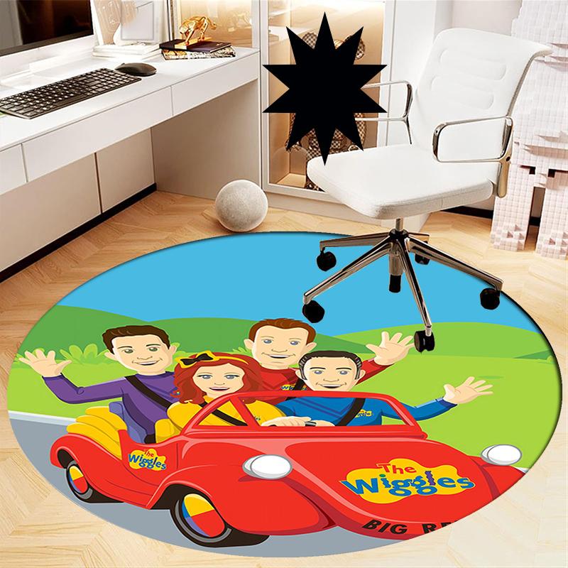 The Wiggles Printed Round Rug Carpet Chair Rug Area Rug Entryway Doormats,for Office Chair Living Room Bedroom Kitchen Room.