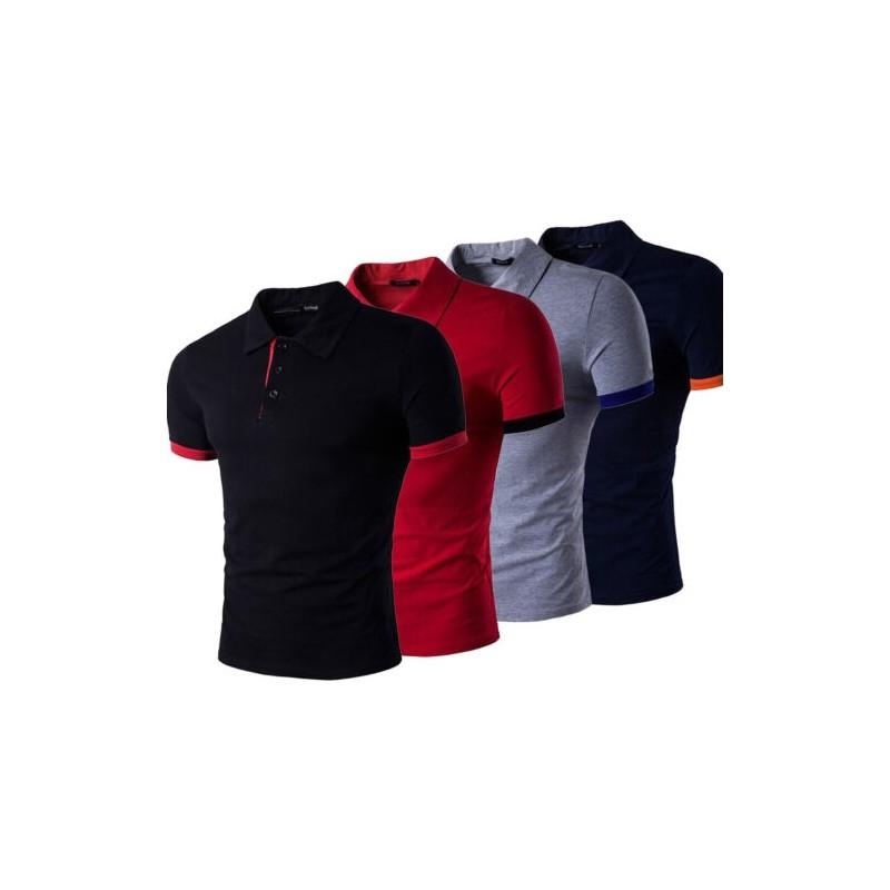 Премиальное качество Модная мужская стильная повседневная футболка Приталенная рубашка-поло Топы для повседневной носки
