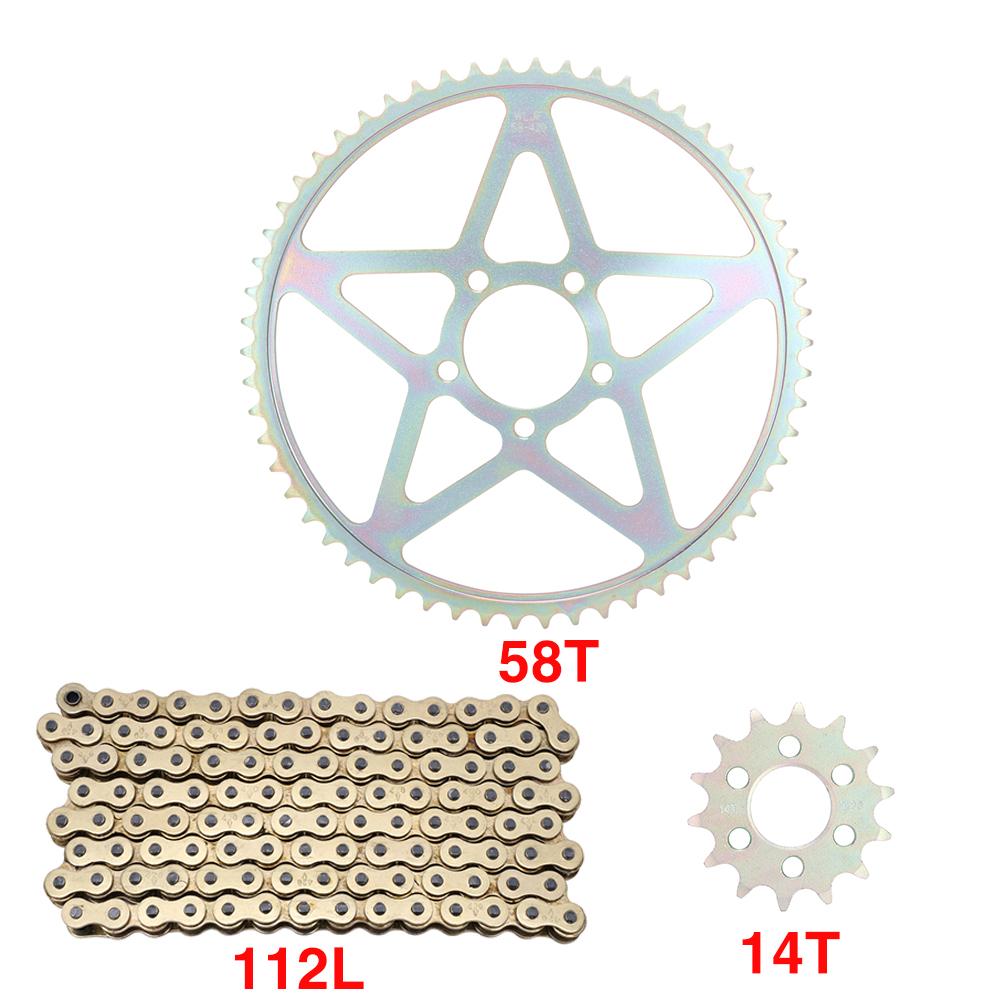 Motorcycle Front 14T Rear 48T 58T 106L 112L Chain Sprocket For Sur-Ron Sur Ron Surron X S Light Bee Off-Road Electric Vehicle