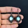 Larimar Earrings, 999 Copper Wire Wrapped Jewelry, Gemstone Earrings, Gift For Her Handmade Dainty Jewelry