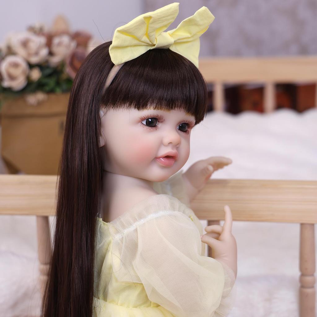 KEIUMI 55 см Реборн Девочка Полностью Силиконовая Виниловая Кукла для Купания Новорожденный Ребенок Кукла игрушка Рождественские Подарки Раннее Образование Игровой Партнер