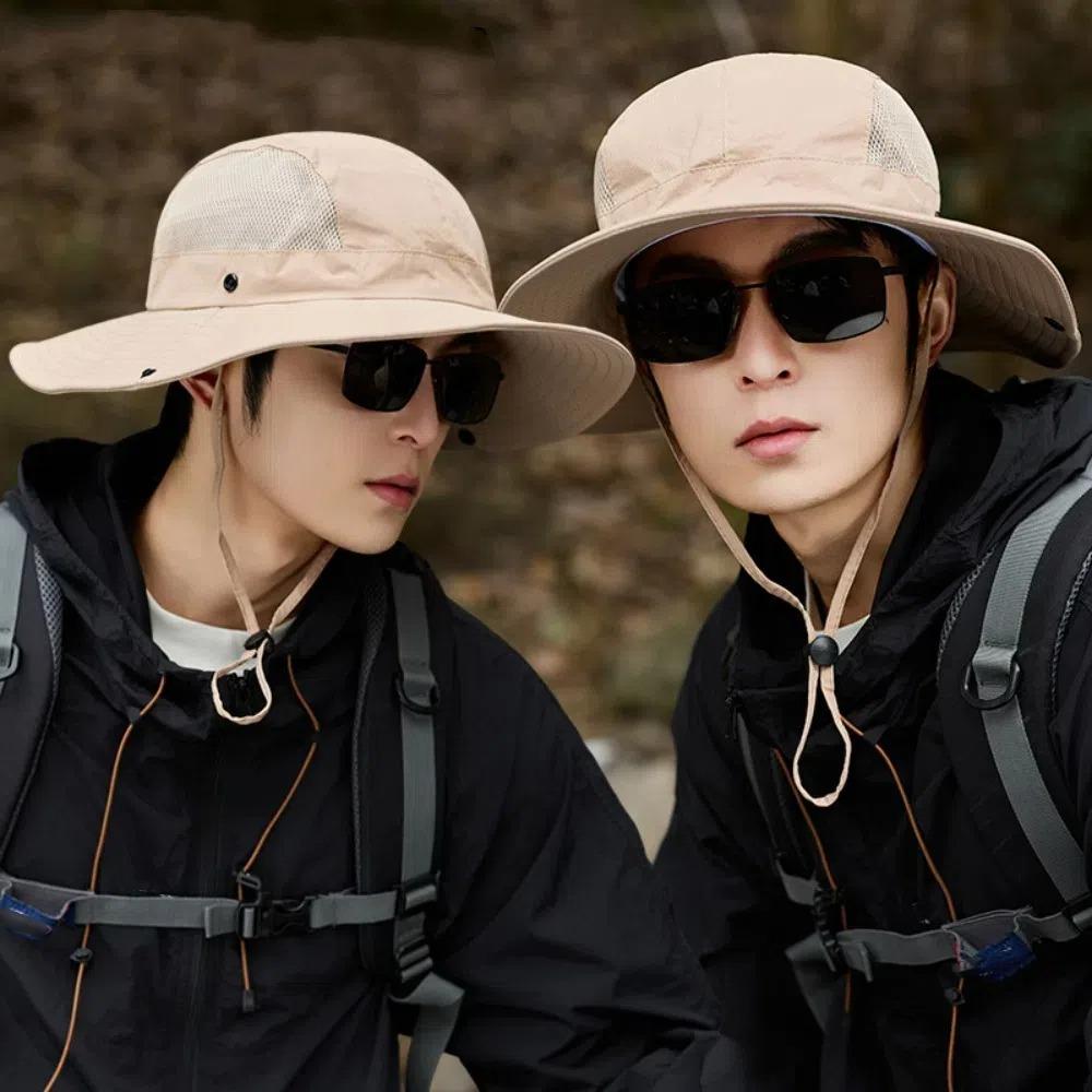 Quick-dry Folding Bucket Hat Nylon Hiking Cap Simple Men Fisherman's Hat Summer