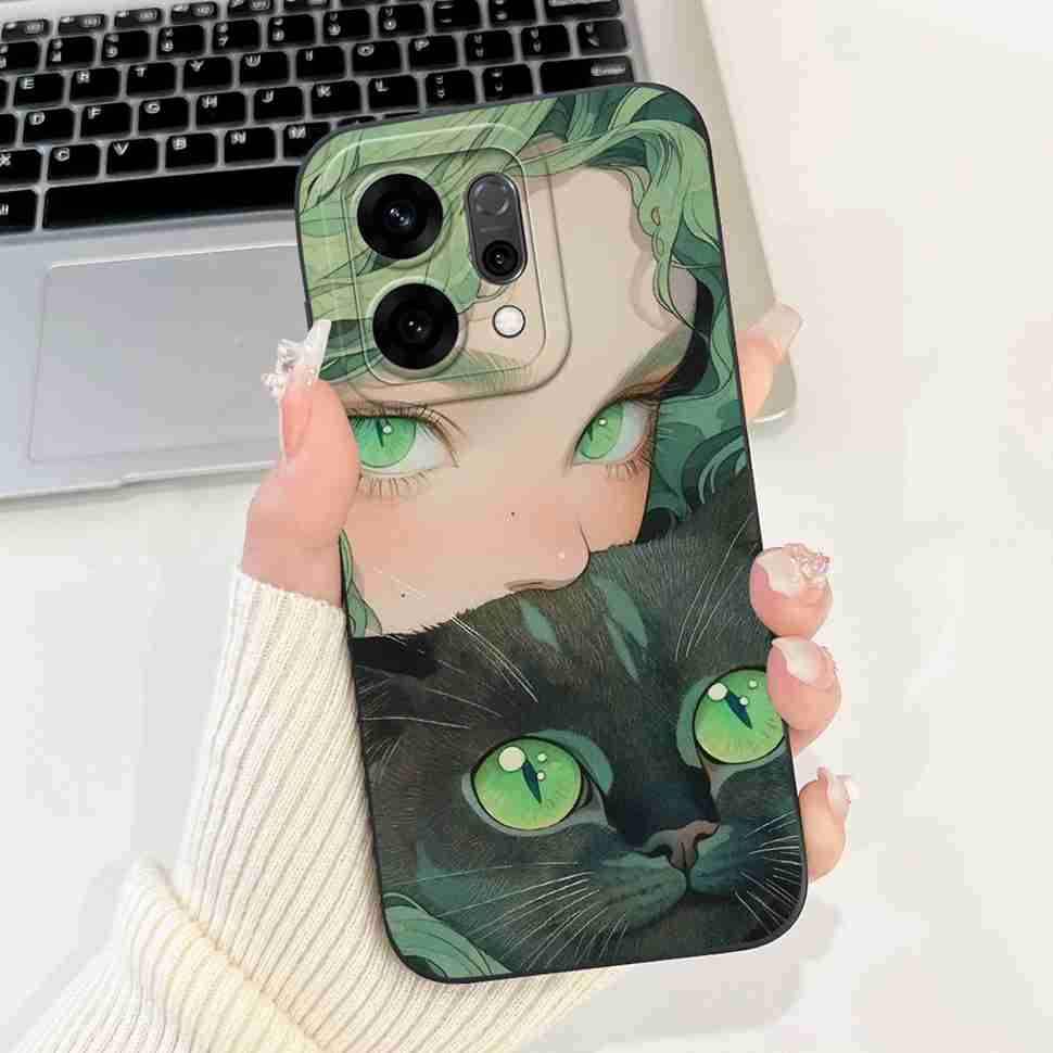 Для Oppo Reno14 5G PLA110 Чехол Милый Кролик Подсолнух Мягкий Силиконовый Чехол Для Oppo Reno 14 CPH2737 6.59" Защитные Чехлы Coque