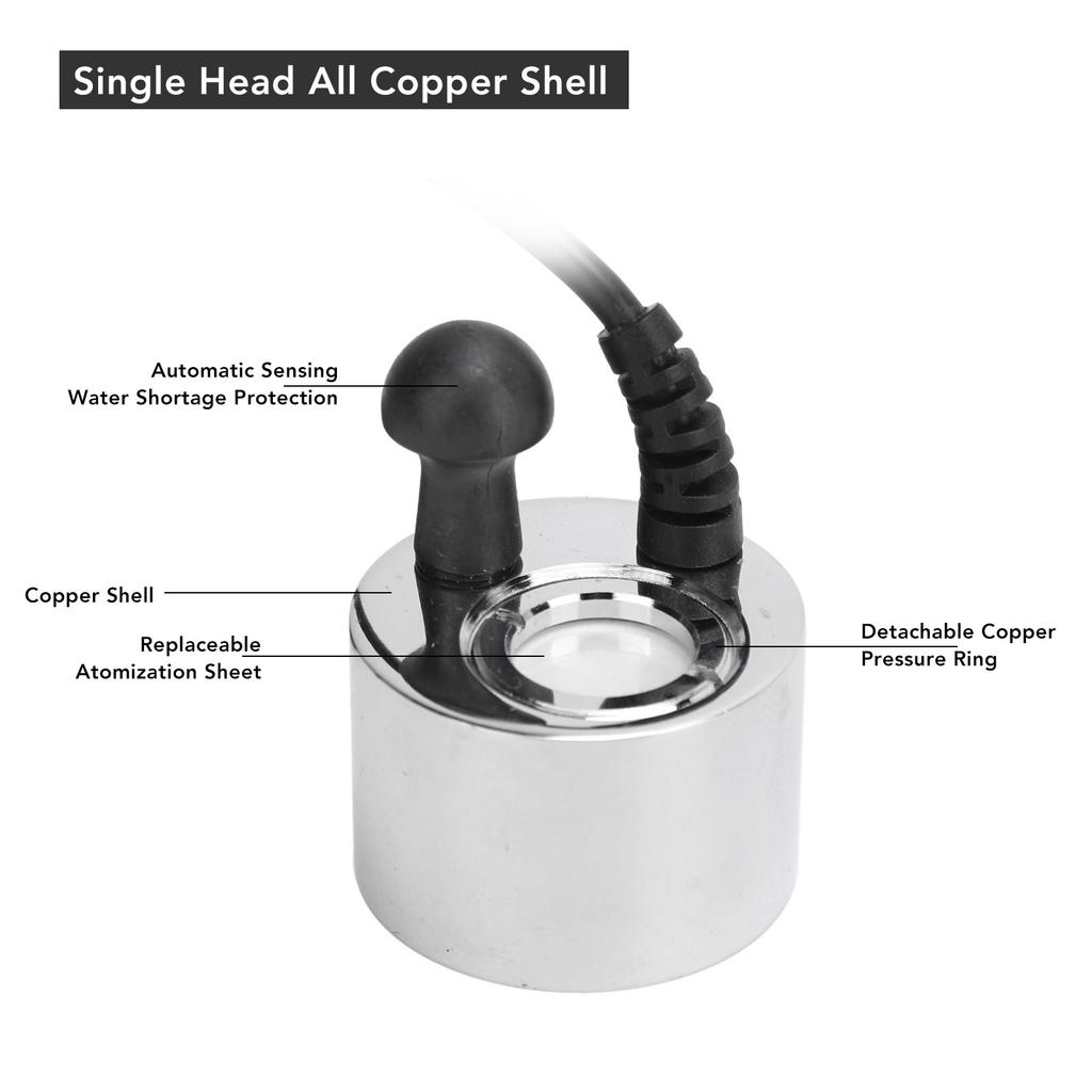 Ultrasonic Fog Machine Ultrasonic Mist Maker Copper Single Head Fog Machine for Pond Fireplace Landscape DC24V 650mA Pond Fogger