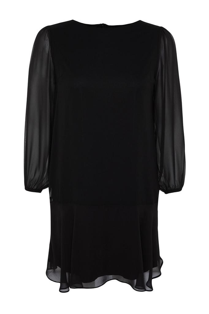 Women's Style Plus Size Dress Black Mini Woven Dress