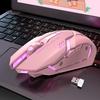 Puntos Rechargeable T1 Ergonomic 2.4G   Silent Backlit USB Optical Wireless Gaming Mouse
