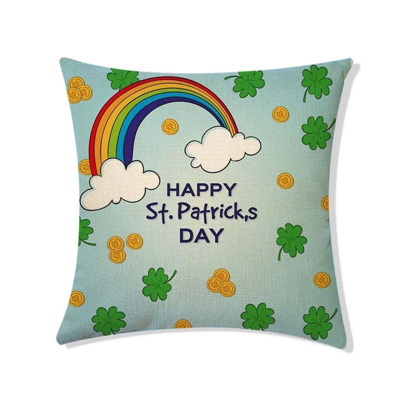 St. Patrick's Day Pillow Home Waist Pillow Four-leaf Clover Sofa Cushion Cover Pillow Cover