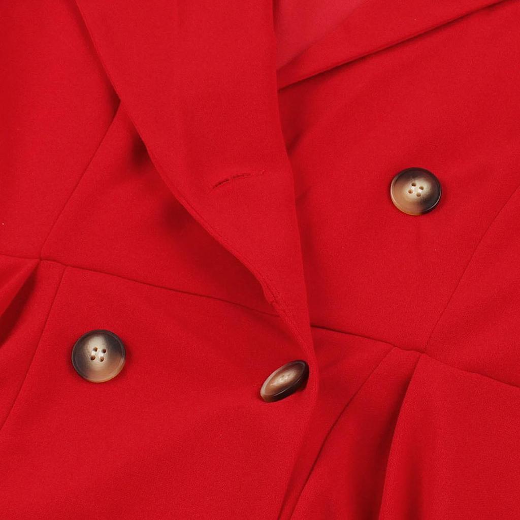 50-е летние свободные платья с воротником с лацканами и короткими рукавами, ряд пуговиц, деловое офисное женское платье миди, женское повседневное платье