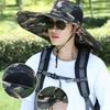 New Men Sunshade Hats 15cm Big Eave Climbing Hat Fishing Hat Outdoor Work Hiking Climbing Sun Protection Adjustable Sun Hat