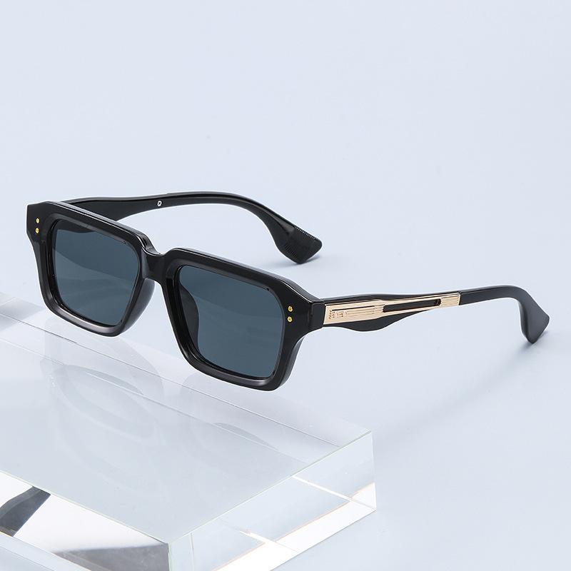 New European and American square sunglasses men's personalized sunscreen sunglasses fashion commuter rice nail sunglasses