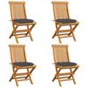 Day and Night - Day and Night Garden Chairs 4 Units Teak Wood and Anthracite Gray Cushions