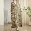 New Color V-neck Retro Long Skirt Cotton Linen Dress