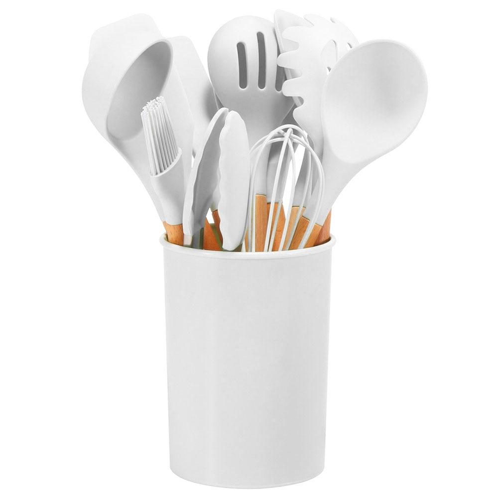 Silicone Kitchenware Non-stick Cookware Cooking Tool Spatula Ladle Egg Beaters Shovel Spoon Soup Kitchen Cookware Utensils Set