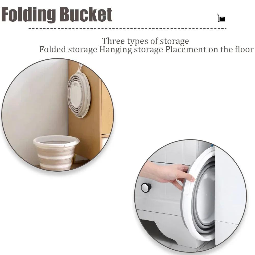 Easy Hold Collapsible Bucket Collapsible Bucket Outdoor Fishing Camping Home Use Fine Storage Bucket Fishing Supplies Multi-purpose