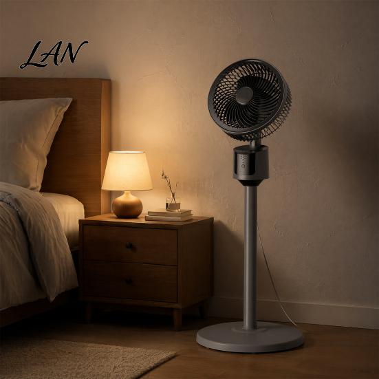 Living Room Fan Mini Floor Fan, Portable USB Air Circulation for Home Office, 3 Natural Breeze Speed Quiet Stand with 5m Airflow, Wide Angle