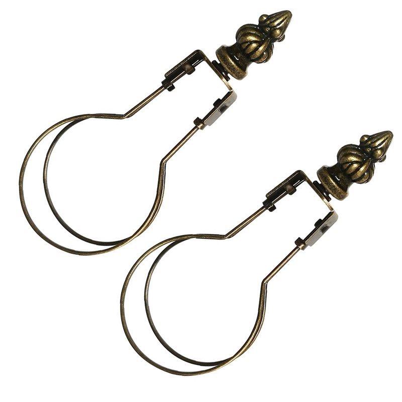 B02C-Brass Lampshade Adapter Clip On For Light Bulb Clip Includes Decoration Finial, Spring Clip For Light Bulb