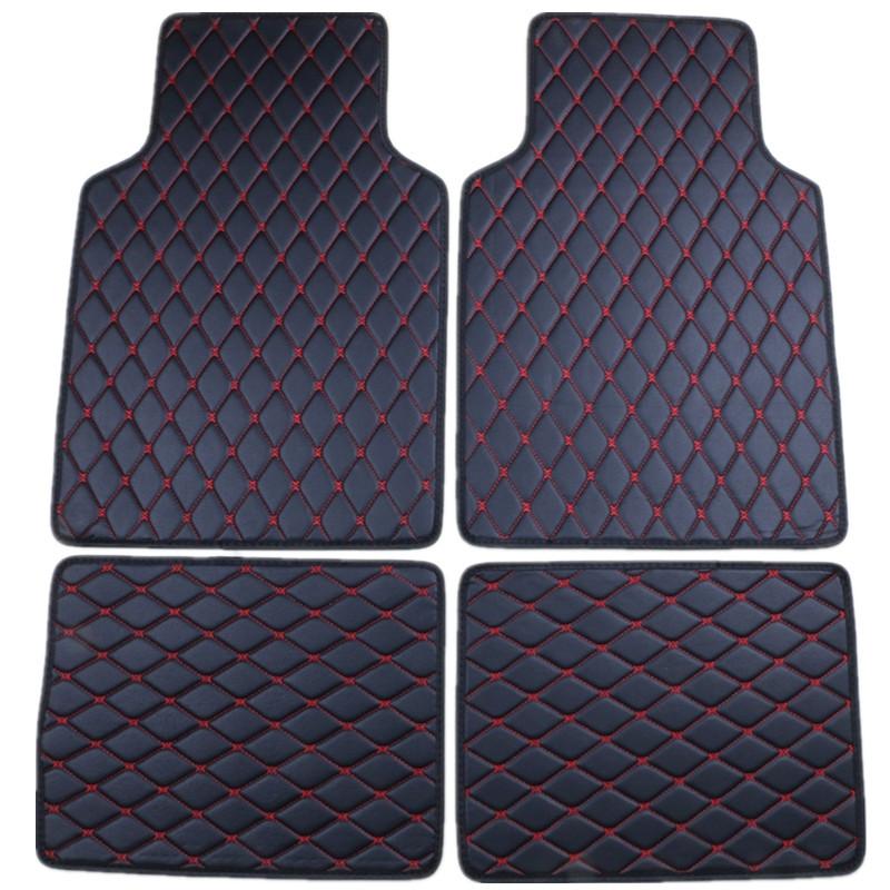 4pcs Universal Leather Car Floor Mat Car-Styling Interior Accessories Mat Floor Carpet Floor Liner Waterproof Foot Pad