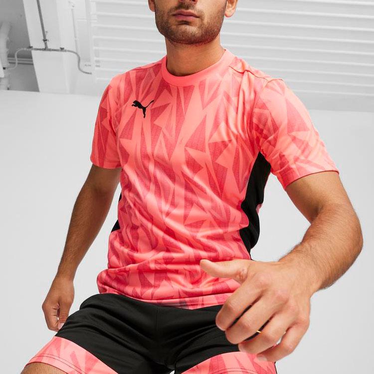 Puma Футболка мужская с коротким рукавом с цветным блоком, дышащая, розовая 659264-57