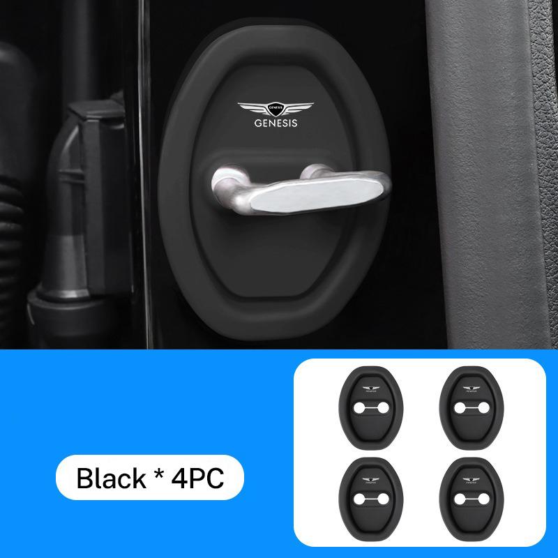2/4pcs Mute Damping Cushion Silicone Car Door Lock Buckle Cover For Hyundai Genesis Coupe EQ900 G70 G80 G90 GV60 GV70 GV80 GV90 TT37