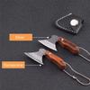 Mini Stainless Steel Axe Hatchet Pocket Full Tang Wood Handle Gift with Sheath Keyring