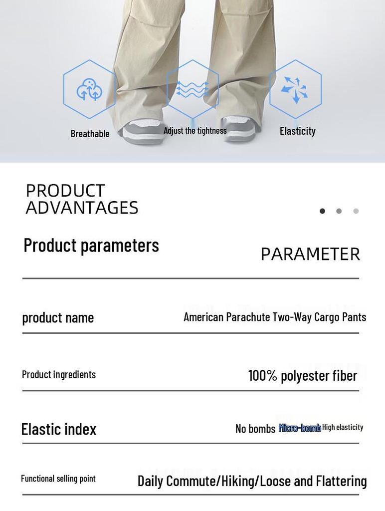 Langsha Women's Quick-Dry High-Waist Wide-Leg Cargo Pants