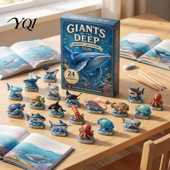 Holiday Surprise Gift Box 2026 Ocean Creature Advent Calendar, 24-Day Acrylic Ornament Set with 24 Day Countdown to Christmas Marine Animal