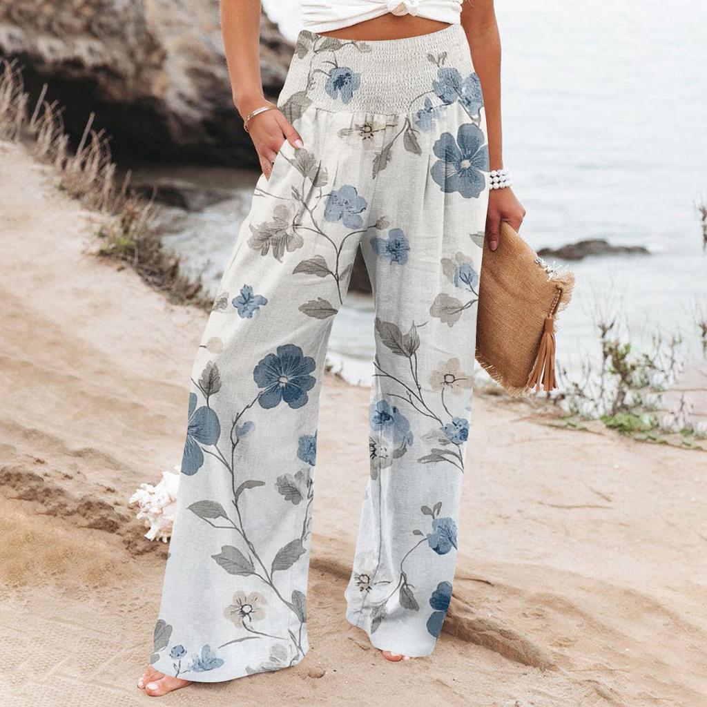 Women's Casual Pants Loose Soft Solid Color  Wide Leg Long Pants High Waist Straight Leg Pants