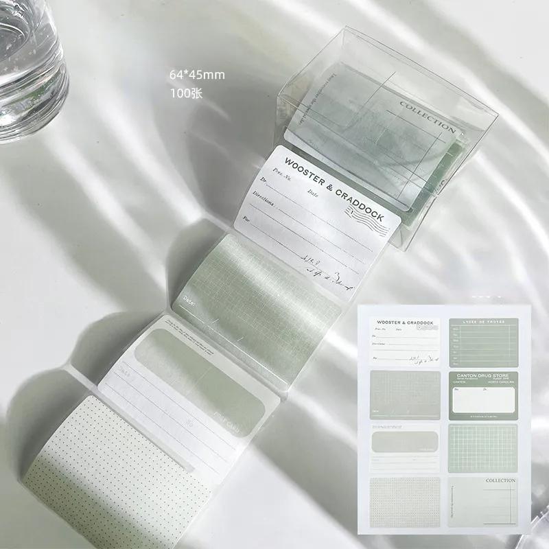 100 листов/коробка, выдвижной рулон, блокнот, креативная простота, клейкая заметка для исследования, сделай сам, декоративная наклейка для скрапбукинга, милая наклейка с этикеткой