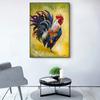 Abstract Canvas Painting, Colorful Pictures of Rooster, Living Room Prints, Chicken Poster, Art Print, Wall Home Decor, Rooster