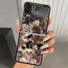 Жесткий чехол-бампер с принтом обезьяньих мемов для Samsung Galaxy Z Flip 7 6 5 4 3 Черный ZFlip7 ZFlip6 Flip5 Flip4 Flip3 5G