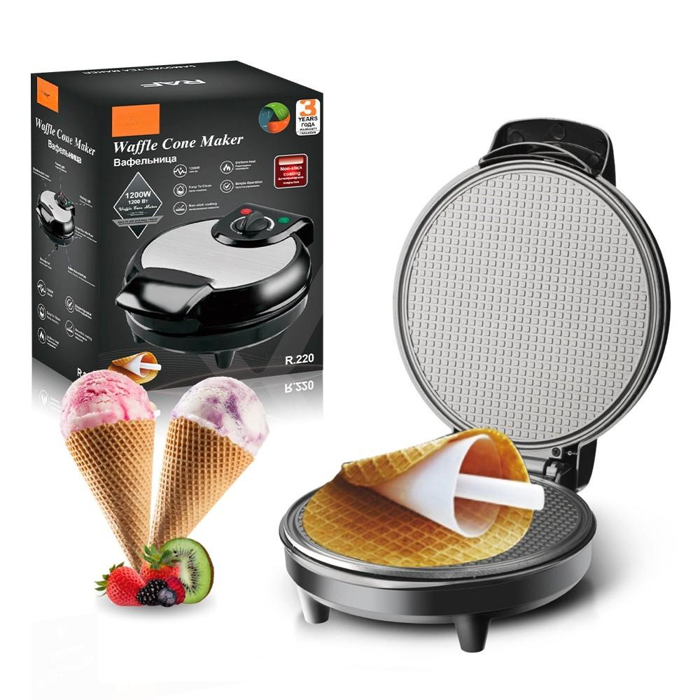 1200 Вт Бытовой Завтрак Сэндвичница Блинница Электрическая Машина для Хрустящих Яичных Роллов Вафельница Машина для Мороженого в Рожках
